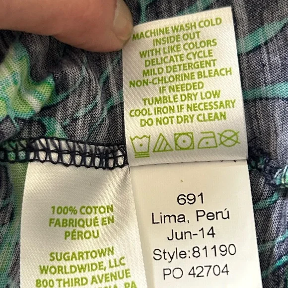 Lilly Pulitzer Under the Palms Gigi Tank Top Navy Lime Tropical Woman SZ XL EUC - Picture 6 of 10